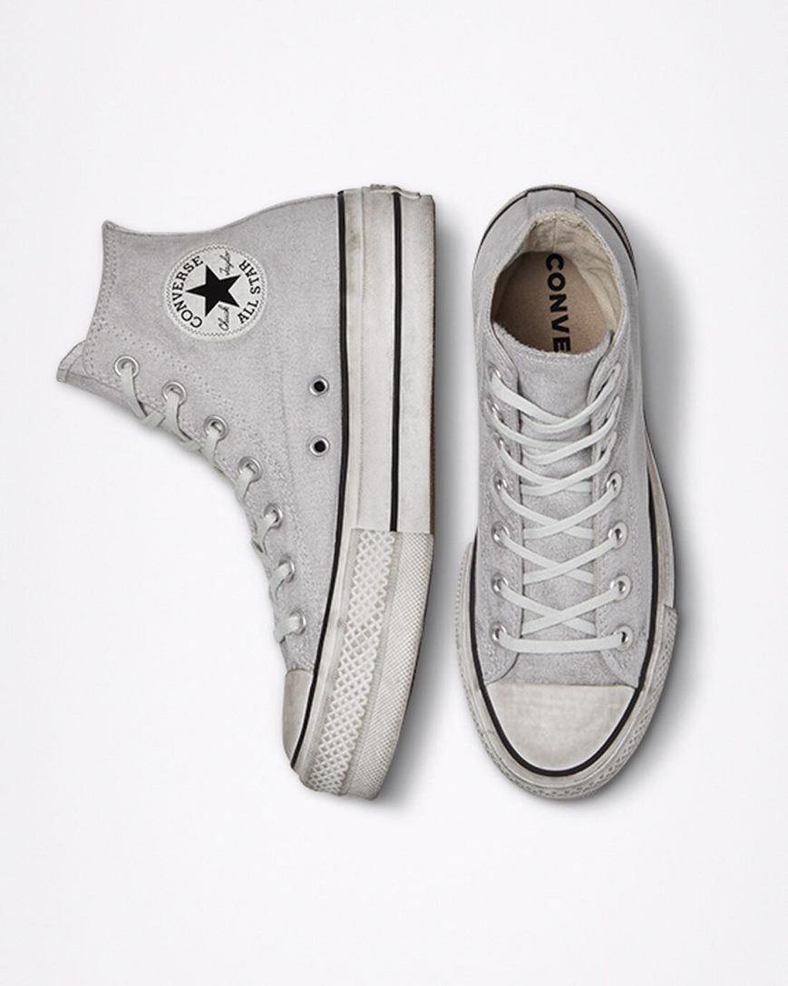 Sapatos Plataforma Converse Chuck Taylor All Star Lift Smoked Lona Cano Alto Masculino Cinzentas | PT C049017